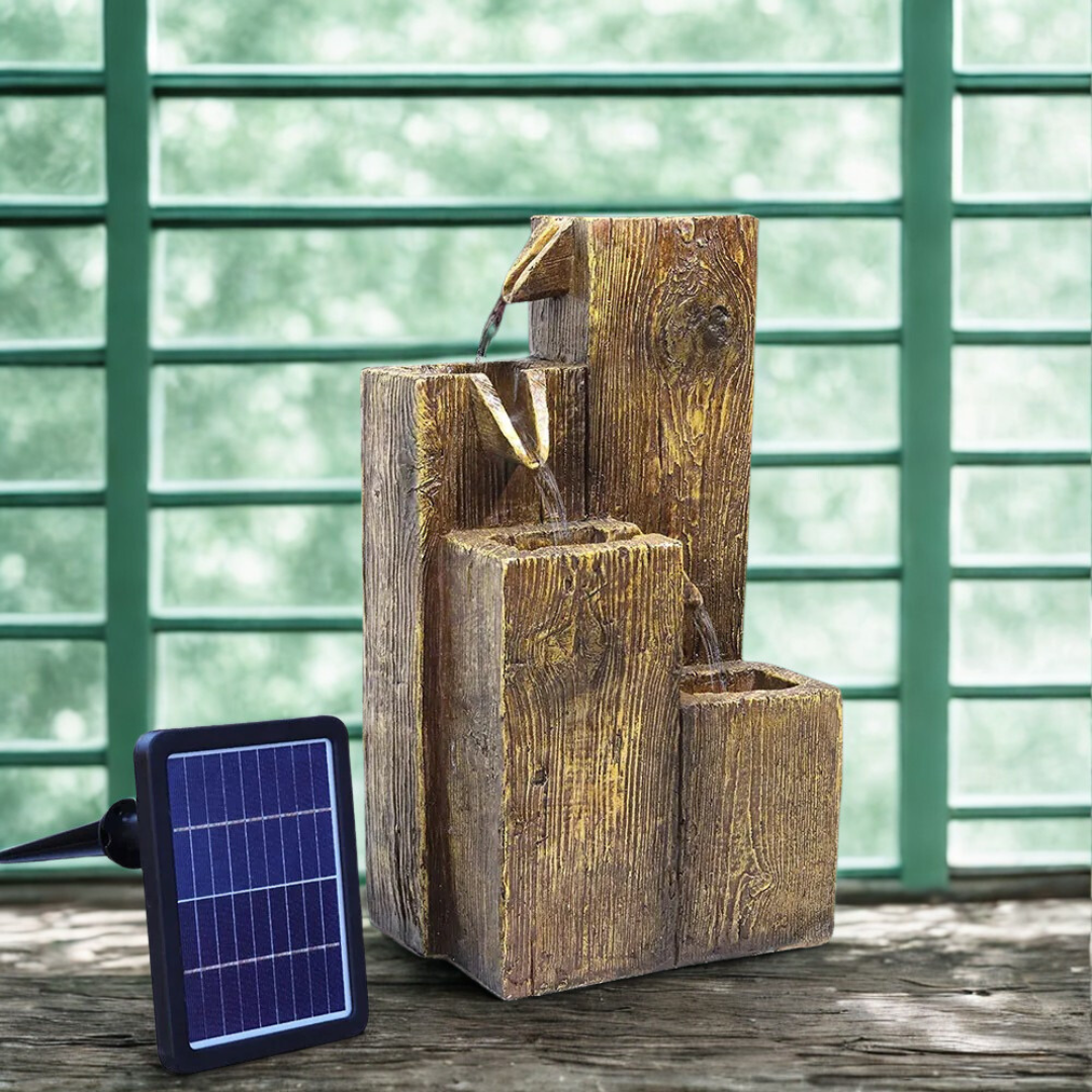 SolarCascade™ – LED-Powered Tranquil Stream – Outdoor Rock Fountain