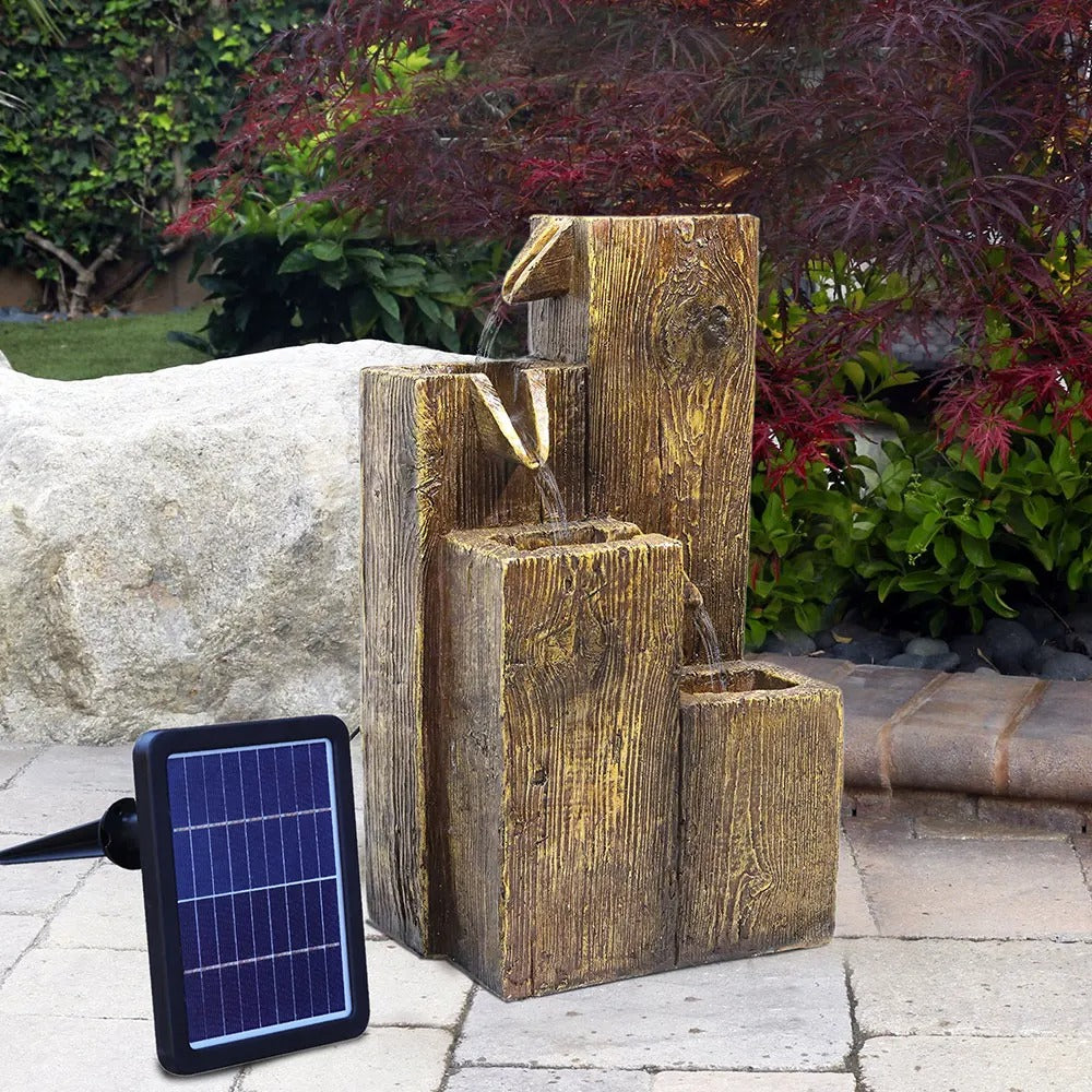 SolarCascade™ – LED-Powered Tranquil Stream – Outdoor Rock Fountain