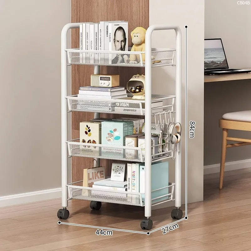 StorEdgePro™ – 5-Tier Rolling Mesh Organizer – Compact Storage Trolley