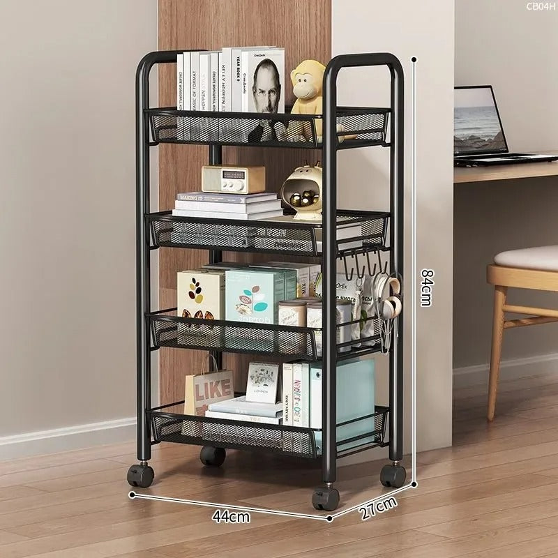 StorEdgePro™ – 5-Tier Rolling Mesh Organizer – Compact Storage Trolley