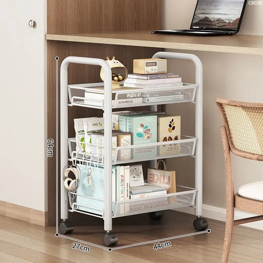 StorEdgePro™ – 5-Tier Rolling Mesh Organizer – Compact Storage Trolley